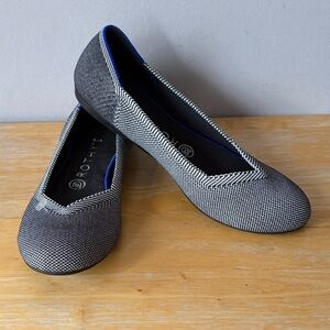 Rothy's The Point Loafer Gray Woven Geometric Flats Shoes
